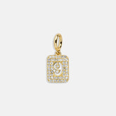 Block Pavé Number Cluster Charm - 9