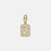 Block Pavé Number Cluster Charm - 2