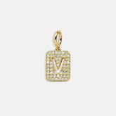 Block Pavé Initial Cluster Charm - V
