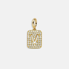 Block Pavé Initial Cluster Charm - V