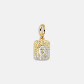 Block Pavé Number Cluster Charm - 6