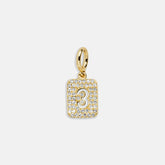 Block Pavé Number Cluster Charm - 3