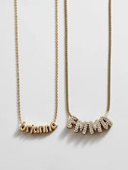 Bubble Letter Custom Necklace - Small Bubble Letter