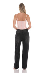Mid Rise Baggy Jeans in Black