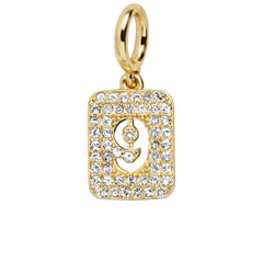 Block Pavé Number Cluster Charm - 9
