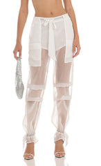 Rhinestone Pants in White