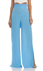 Swirl Wide Leg Pants in Blue