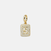 Block Pavé Number Cluster Charm - 5