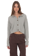 Cable Knit Cardigan in Gray