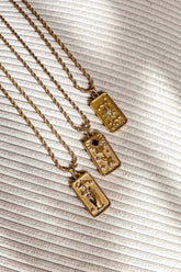 The Stars Rhinestone Pendant Necklace Gold