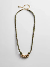 Bubble Letter Custom Paracord Necklace - Dark Green