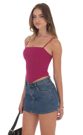 Pointed Corset Top in Magenta