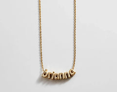 Bubble Letter Custom Necklace - Extra Small Bubble Letter
