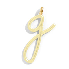 Custom Butter Yellow Enamel Script Letter Charm - G