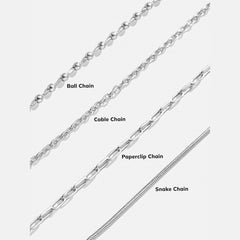 Cluster Charm Necklace Chain - Silver Cable Chain