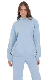 Oversized Lucy Hoodie in Light Blue