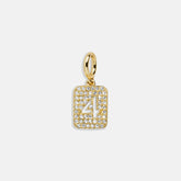 Block Pavé Number Cluster Charm - 4