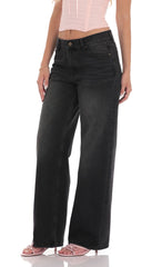 Mid Rise Baggy Jeans in Black