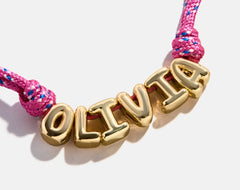 Bubble Letter Custom Paracord Necklace - Hot Pink