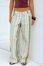 Carrie Multi Stripe Low Rise Jeans