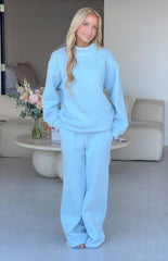 Pip Blue Mid Rise Slouch Fit Trackpants