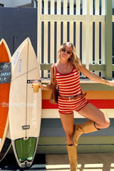 Tatum Orange Stripe Knit Playsuit