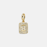 Block Pavé Number Cluster Charm - 8
