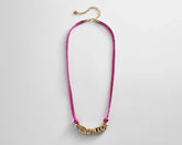 Bubble Letter Custom Paracord Necklace - Hot Pink