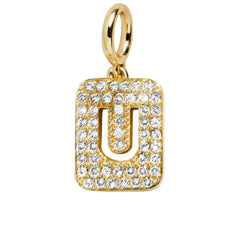 Block Pavé Initial Cluster Charm - U