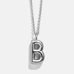 Classic Silver Initial Necklace - Silver