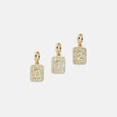 Block Pavé Number Cluster Charm - 0
