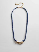 Bubble Letter Custom Paracord Necklace - Navy/White