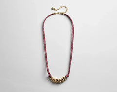 Bubble Letter Custom Paracord Necklace - Red