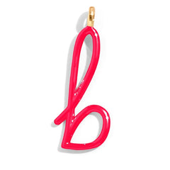 Custom Cherry Red Enamel Script Letter Charm - B