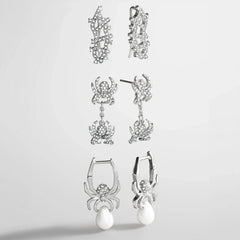 Caught in the Web Spider Earring Set
