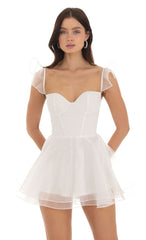 Corset A-line Romper in White