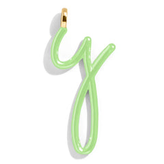 Custom Matcha Green Enamel Script Letter Charm - Y