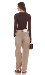 Barrel Jeans in Brown
