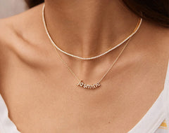 Bubble Letter Custom Necklace - Extra Small Bubble Letter