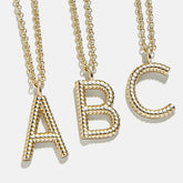 Classic Initial Necklace - Ribbed Initial