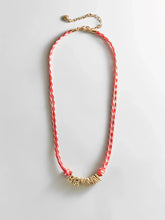 Bubble Letter Custom Paracord Necklace - Red/White