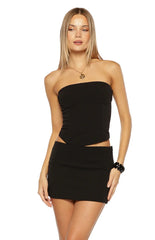 Perla Black Low Waisted Mini Skirt