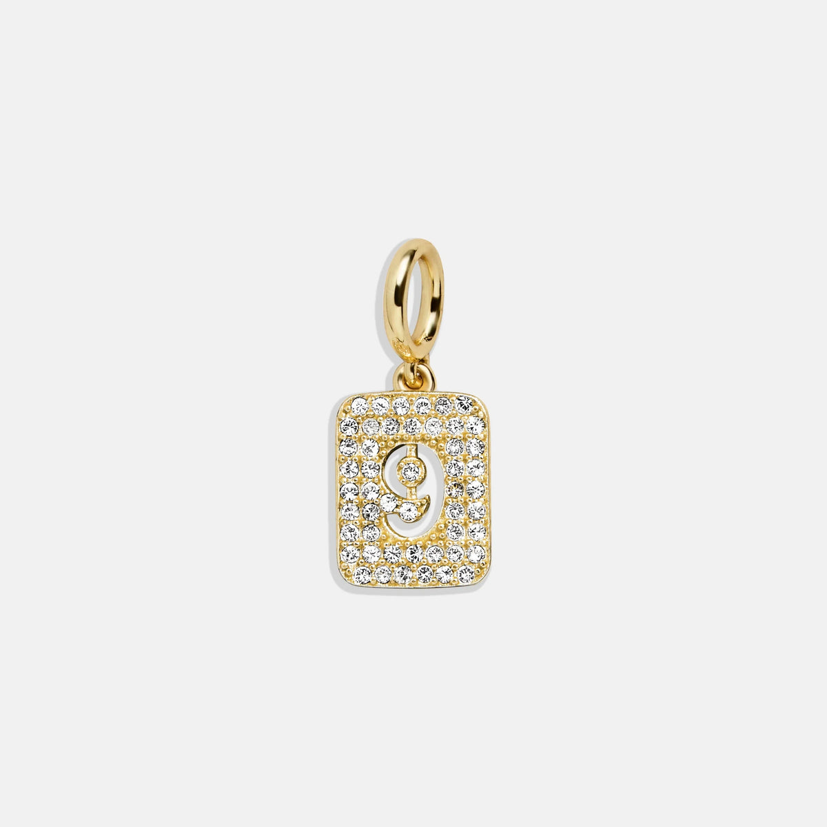 Block Pavé Number Cluster Charm - 9