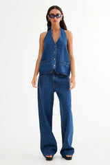 LIONESS Hills Halter Dark Denim