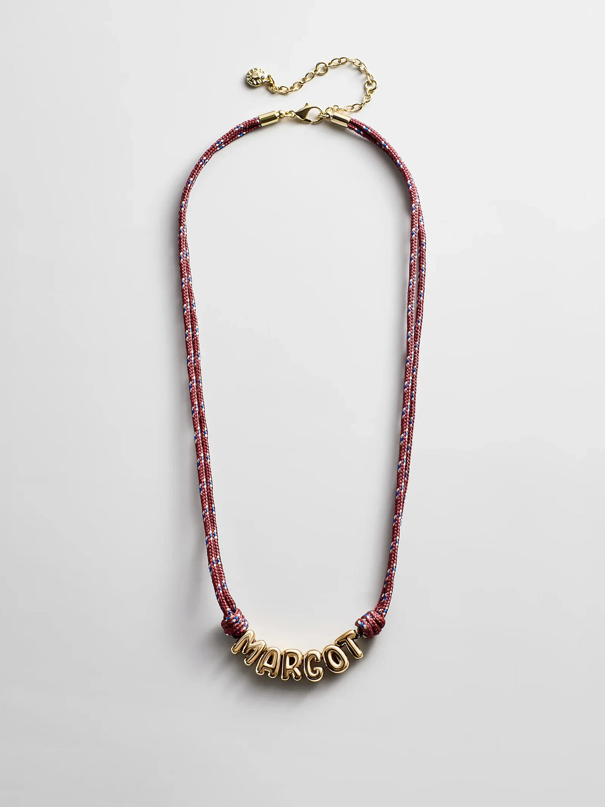 Bubble Letter Custom Paracord Necklace - Red