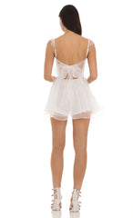 Corset A-line Romper in White