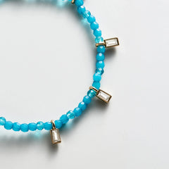 Crystal Beaded Bracelet - Aqua