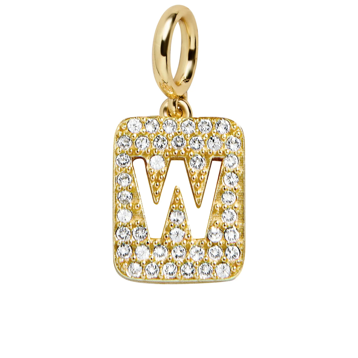 Block Pavé Initial Cluster Charm - W