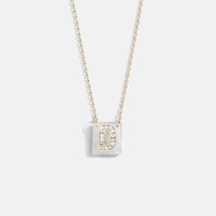 Clementine Initial Necklace - Gold/Pavé