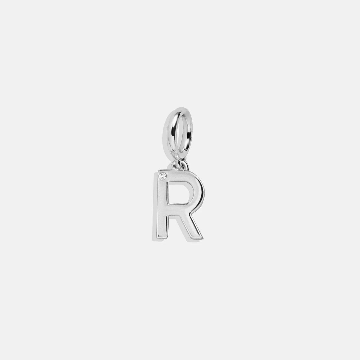 Classic Silver Initial Cluster Charm - R